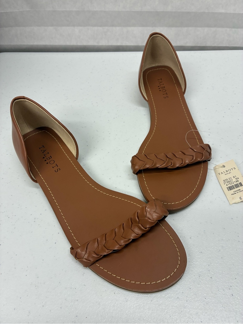 Talbots womens size 8 flats shoes brown classic slip on new with tags